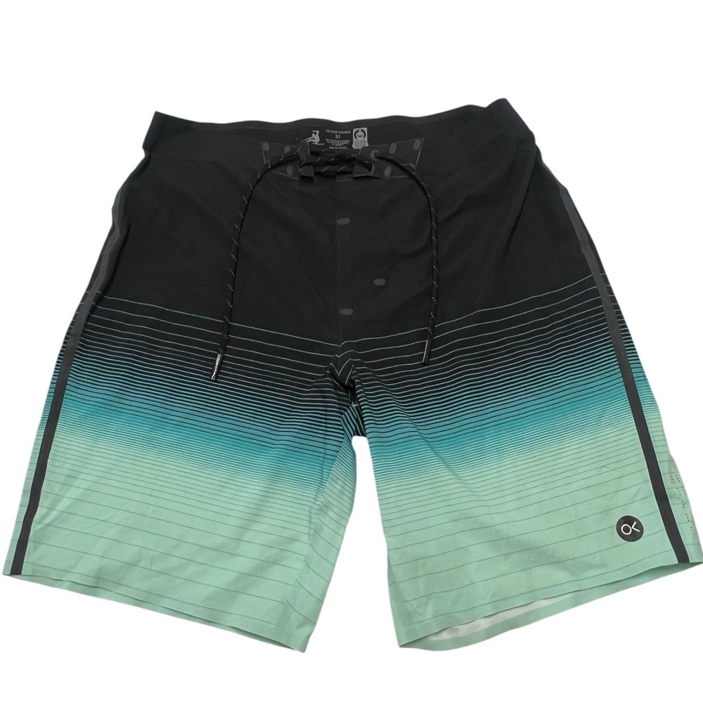 Outerknown Kelly Slater Apex Men's Board Shorts Swim Trunks Black Green Size 31